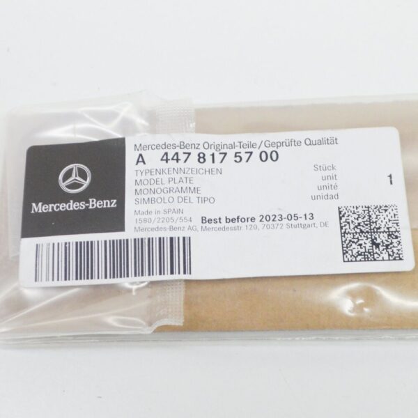 Mercedes-Benz Vito W447 Rear Model Plate Badge A4478175700 NEW ORIGINAL