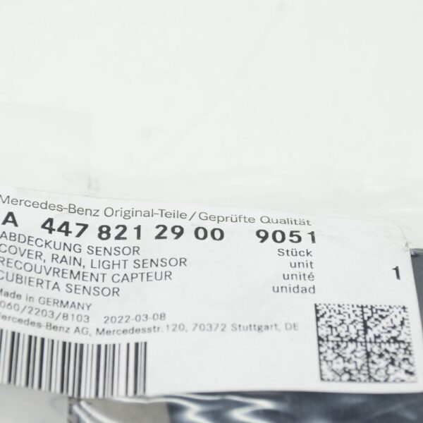 MB VITO W447 Cover for Rain/Light Sensor A44782129009051 Original Part