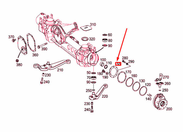 NEW MB G W461 FRONT AXLE HOUSING OUTSIDE RETAINING RING LHD A4633350058 OEM - Image 4