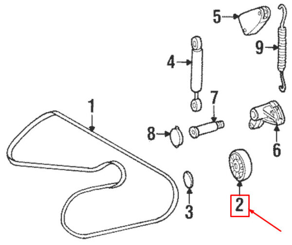 Mercedes-Benz 190 W201 Belt Clamping Roller A6012000970 NEW REAL - Image 4