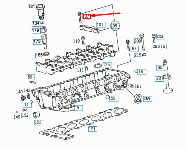 NEW MERCEDES-BENZ S W140 CAMSHAFT HOUSING BEARING CAP BOLT A6060160271 ORIGINAL - Image 4