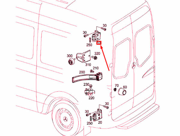 NEW MB SPRINTER 906 REAR PANEL DOOR TOP LEFT HINGE A9067400037 ORIGINAL - Image 4