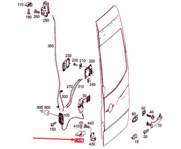 NEW MB SPRINTER 906 REAR PANEL DOOR LOCKING GUIDE A9067600077 OEM - Image 4