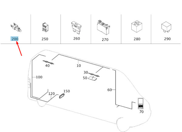 NEW MERCEDES-BENZ SPRINTER W906 INTERIOR LAMP CONTACT SWITCH A9068210000 - Image 4