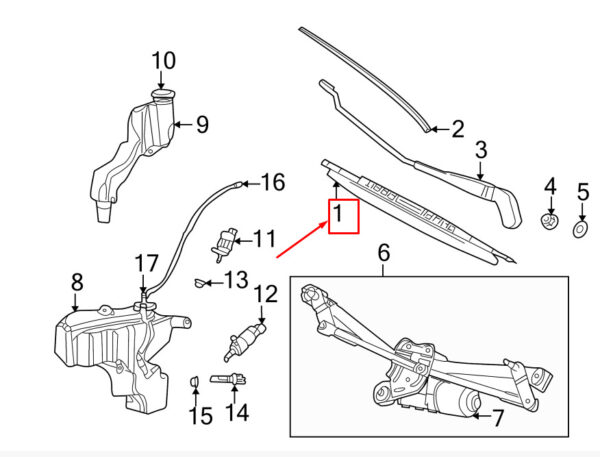 Jaguar X-Type X400 Front Left Windscreen Wiper Blade LHD C2S39930 NEW GENUINE - Image 3