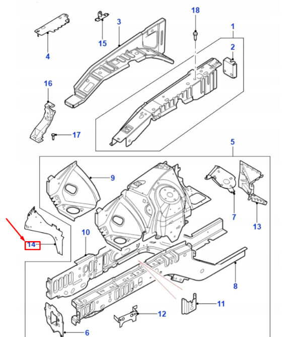 Jaguar XF X250 fender mount front right C2Z16621 NEW ORIGINAL - Image 6