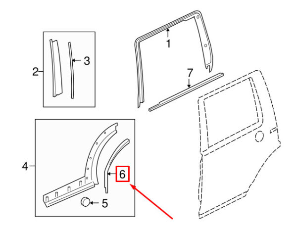 LR DISCOVERY 4 L319 Rear Left Door Lower Molding Seal CGE500430 NEW GENUINE - Image 3