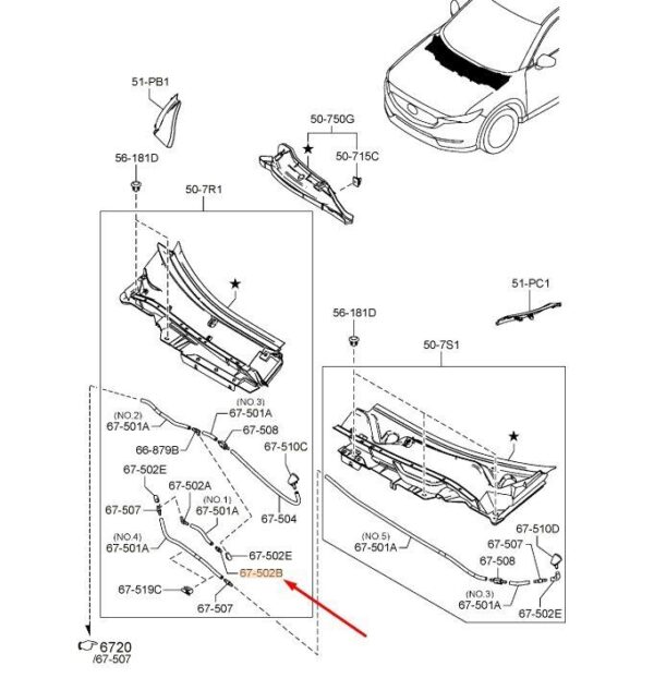 MAZDA CX-5 MK2 Washer Hose Pint DB0567502 NEW GENUINE - Image 4