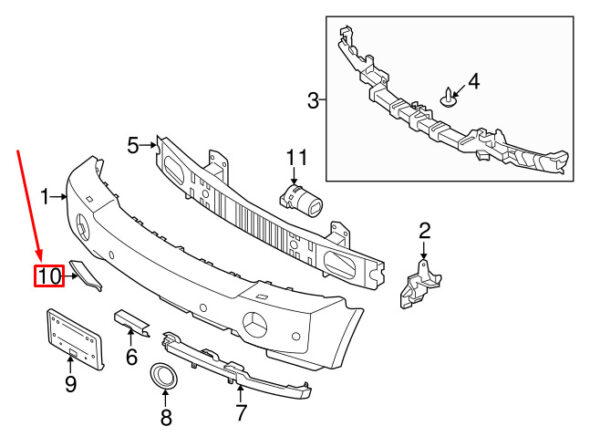 LAND ROVER RANGE ROVER L322 Front Left Air Inlet Grill DXB500350PUY NEW GENUINE - Image 6