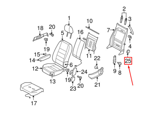 LR DISCOVERY IV L319 Front Seat Recliner Handle HJN500021PVJ NEW GENUINE - Image 6