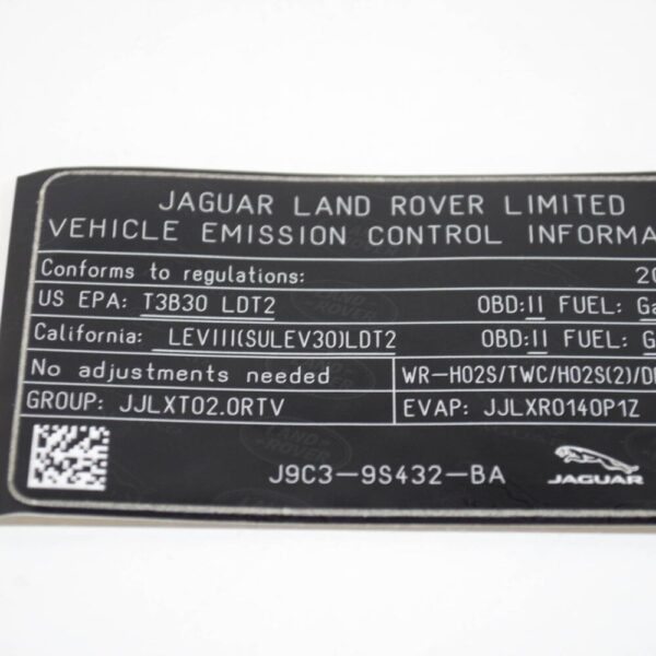 JAGUAR E-PACE X540 Emission Label J9C6505 NEW REAL