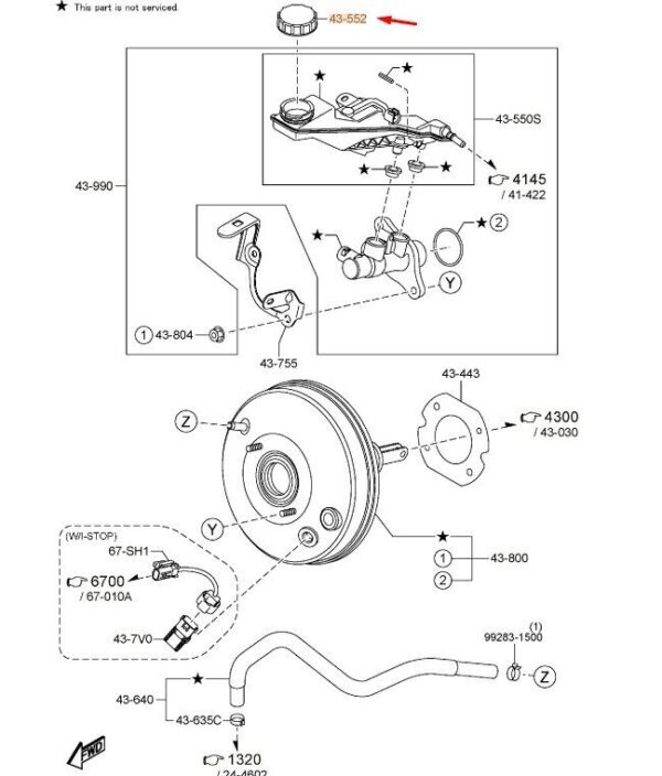 KD394355YD MAZDA CX-5 MK2 Master Cylinder Reservoir Cap KD394355YD NEW GENUINE