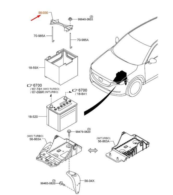 KD5356031A MAZDA CX-5 MK2 Battery Clamp KD5356031A NEW GENUINE