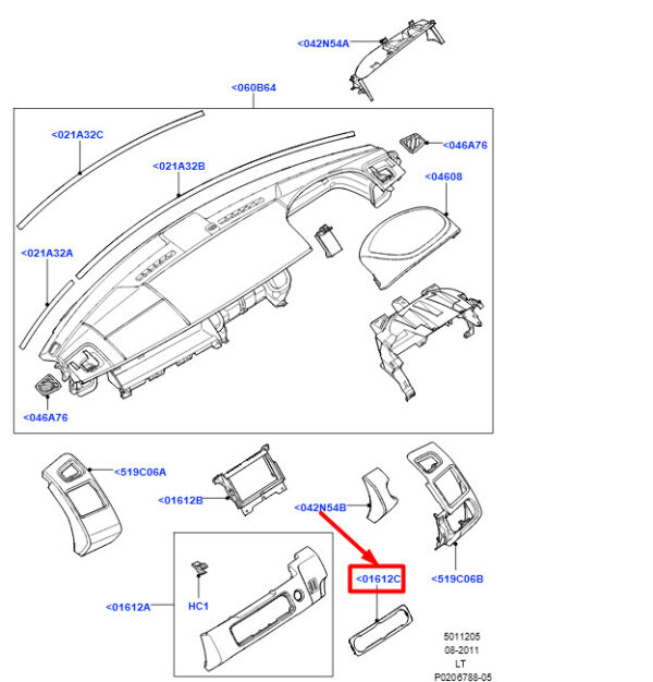 Land Rover Range Rover Sport L320 Dashboard Ornamental Ring LR021387, Original Part - Image 3
