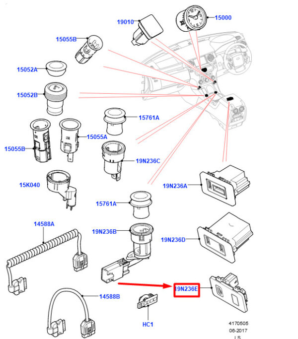 LAND ROVER DISCOVERY IV L319 USB Female LR030641 NEW ORIGINAL - Image 3