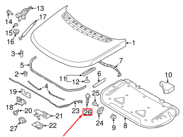 LAND ROVER RANGE ROVER L405 Front Hood Release Handle LR137552 NEW GENUINE - Image 6