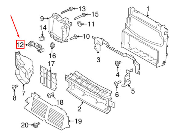 LAND ROVER RANGE ROVER IV L405 Radiator Mount LR052926 NEW GENUINE