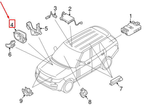 LAND ROVER DETECTION L462 Anti Theft Siren LR067841 NEW GENUINE - Image 3