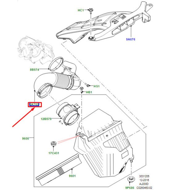 Land Rover Range Rover Evoque L538 Engine Air Intake Channel LR072119 NEW ORIGINAL - Image 3