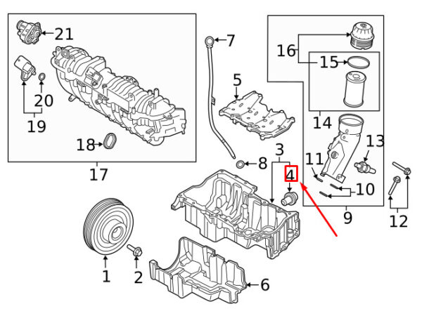 LAND ROVER DISCOVERY SPORT L550 Engine Oil Drain Screw LR073675 NEW GENUINE - Image 6