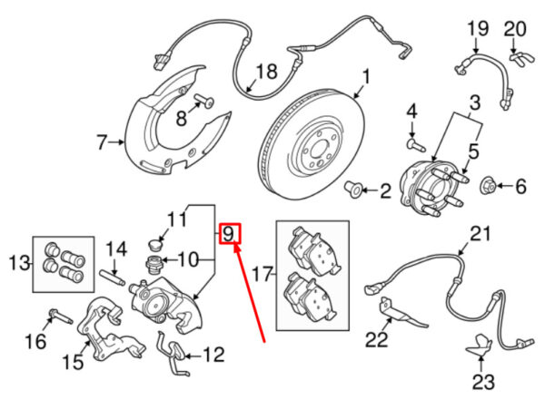 LAND ROVER RANGE ROVER VELAR L560 Front Left Brake Saddle LR090691 NEW ORIGINAL - Image 3