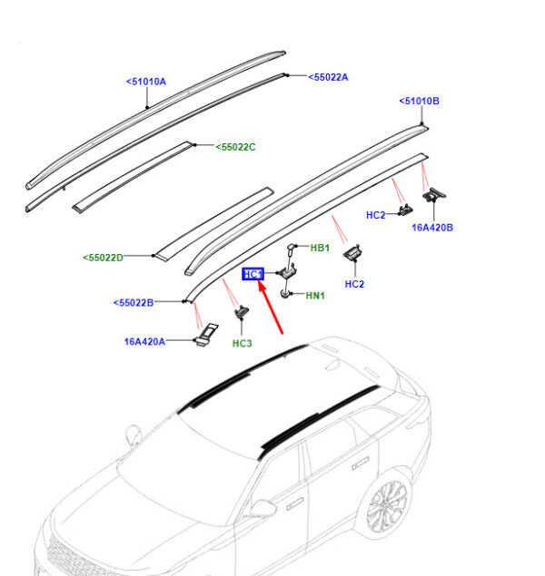 LR RANGE ROVER VELAR L560 Roof Rack Middle Section Clip LR093944 NEW GENUINE - Image 3