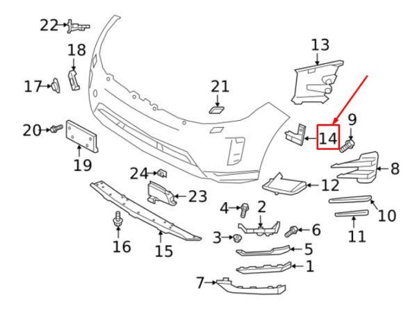 LR RANGE ROVER EVOQUE L551 Front Right Lower Wind Deflector LR120583 NEW GENUINE - Image 3