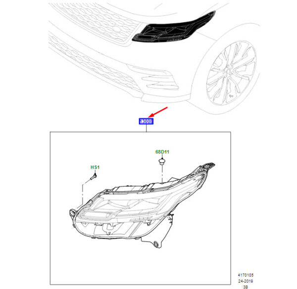 LAND ROVER RANGE ROVER VELAR L560 Front Right Headlight RHD LR141231 NEW GENUINE - Image 3