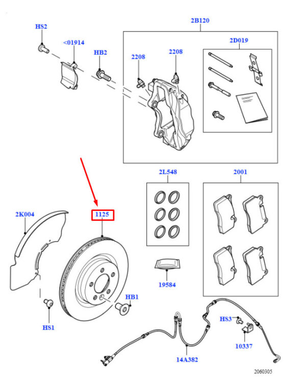 LAND ROVER DISCOVERY V L462 brake disc front LR161893 NEW ORIGINAL