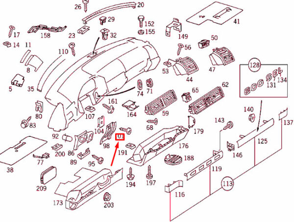 NEW MERCEDES-BENZ S W140 INSTRUMENT PANEL SELF TAPPING SCREW N000000000461 - Image 4