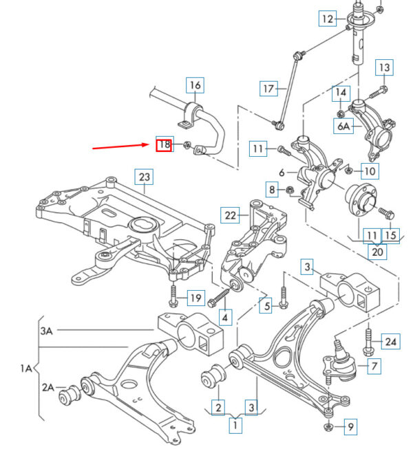 NEW AUDI Q2 FRONT STABILIZER HEX COLLAR N0150816 ORIGINAL - Image 3