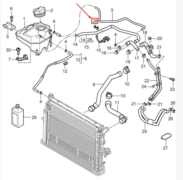 Porsche Cayenne 9PA coolant hose holder N10246401 NEW ORIGINAL - Image 3