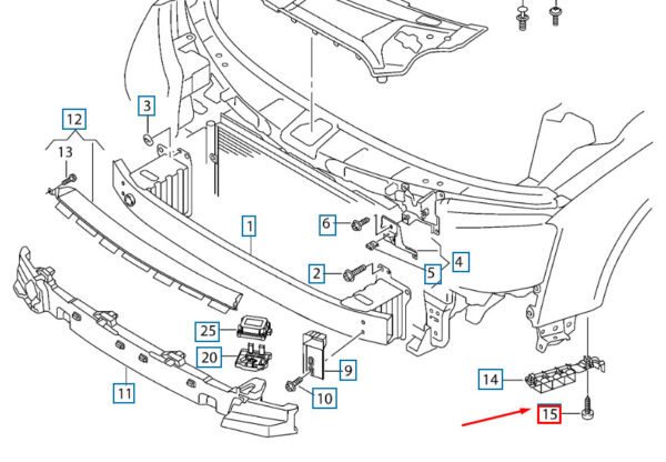 NEW AUDI A8 D4 FRONT BUMPER CARRIER GUIDE BOLT N90905902 ORIGINAL - Image 3