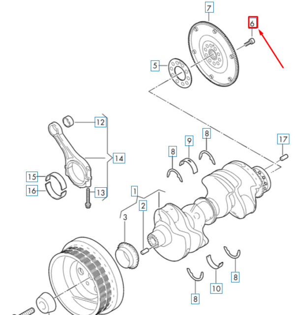 Audi A4 B8 clutch disc screw N90929401 NEW ORIGINAL - Image 3