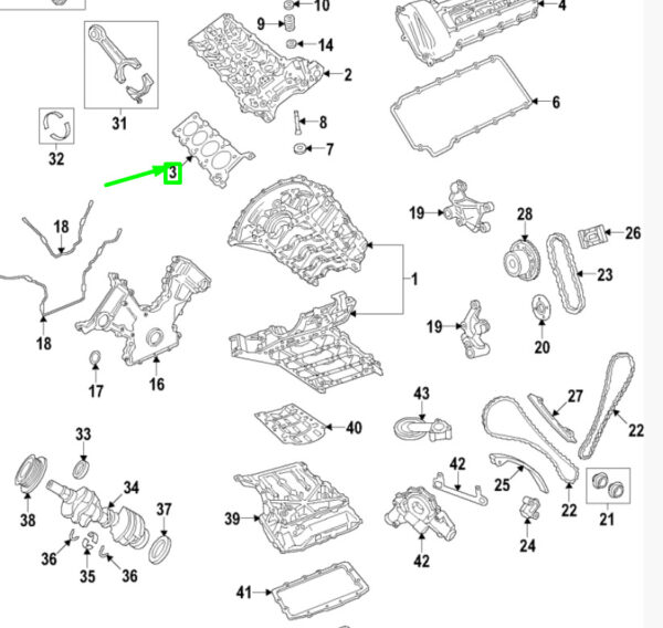 JAGUAR S-TYPE X200 Engine Cylinder Head Gasket NCC2541BC NEW ORIGINAL - Image 3