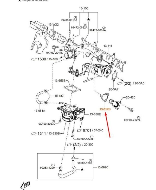 SH1713112B MAZDA CX-5 MK2 Inlet Manifold NO.2 Gasket SH1713112B NEW GENUINE