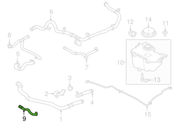 Jaguar XE X760 Water Hose T2H1424 New Genuine