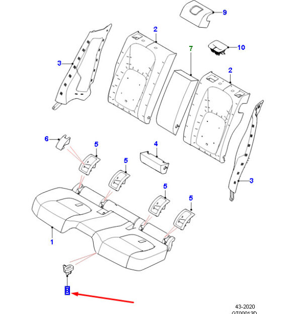 Jaguar F-PACE X761 Rear Seat Lock T2H15258, Original Part - Image 3