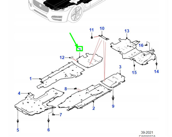 JAGUAR XF X260 Left Side Underfloor Cover Underfloor T2H22686 NEW REAL