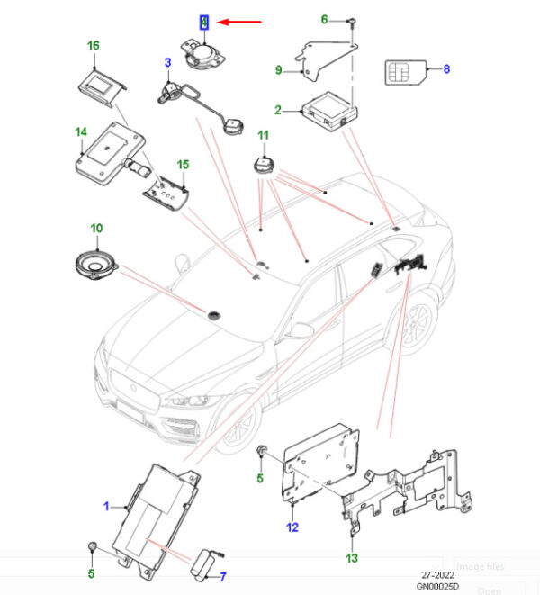 JAGUAR F-PACE X761 Telematics Speakers T2H2786