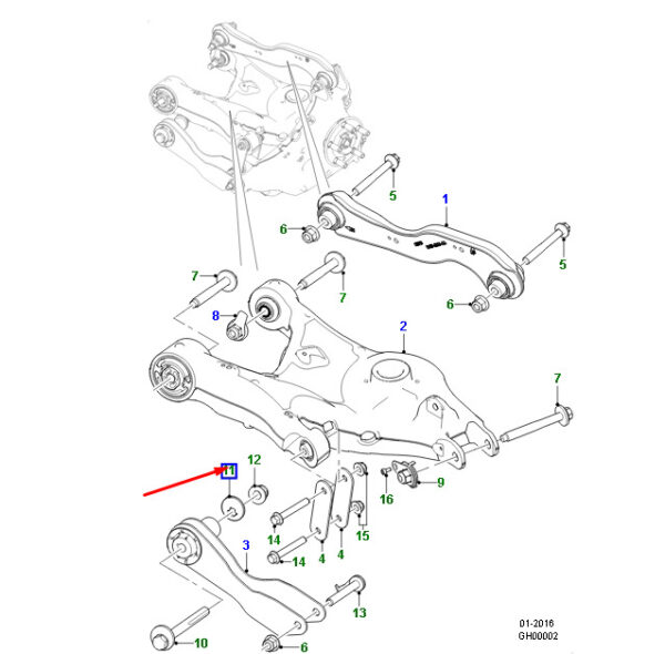 Jaguar F-PACE X761 Rear Side Handlebar Adjustment Cams T2H3758 NEW ORIGINAL - Image 3