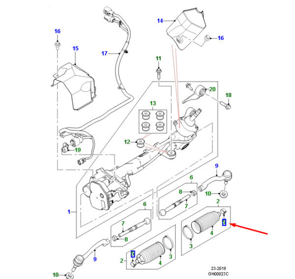 Jaguar F-PACE X761 Steering Gearbox Cuff, Outer Clamp, T2H5054, Original Part - Image 3