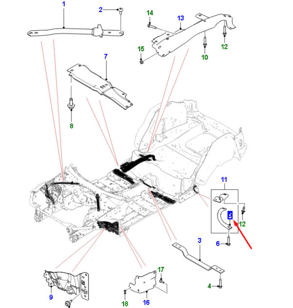 Jaguar F-Pace X761 Rear Right Floor Braces T4A12772, NEW, Original - Image 3