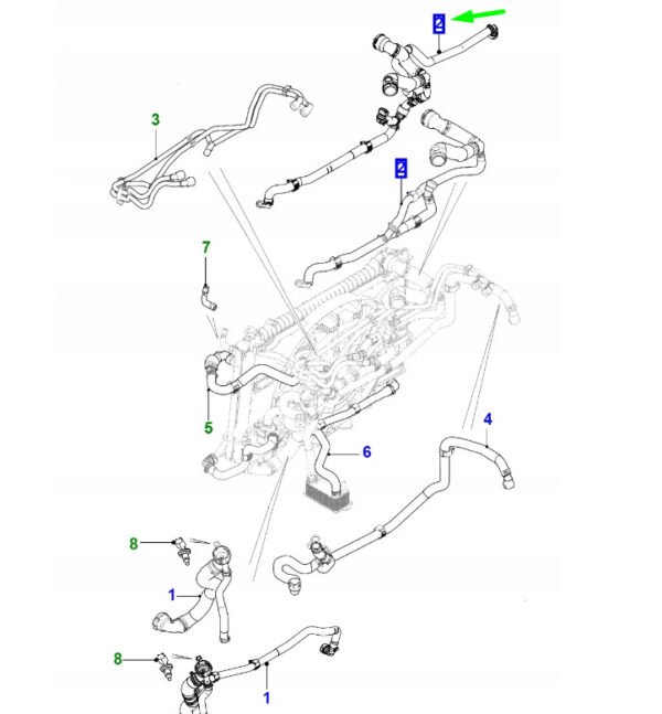 Jaguar F-PACE X761 Top Radiator Hose T4A27164
