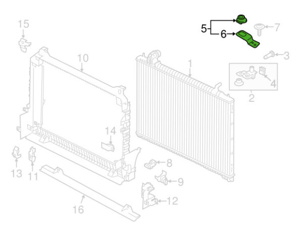 Jaguar F-Pace X761 Upper Radiator Bracket T4A3353 New Genuine