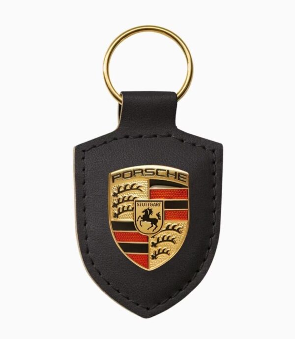 Porsche Leather Keychain Emblem Black Crest Genuine WAP0500900E - Image 3