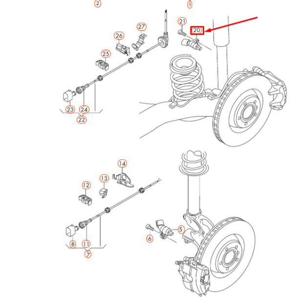 NEW OEM AUDI A1 8X REAR RIGHT SPEED SENSOR WHT003858 ORIGINAL - Image 3