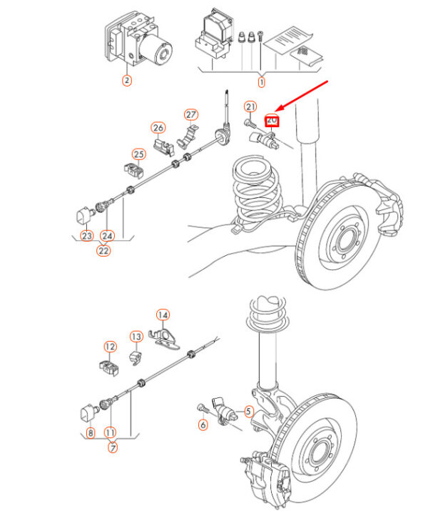 Audi A1 8X rear left speed sensor WHT003863 NEW REAL - Image 3