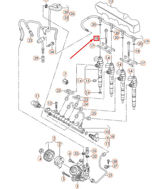 NEW AUDI A1 8X FUEL INJECTOR CLAMPING PLATE EDGE SCREW WHT005478 ORIGINAL - Image 3