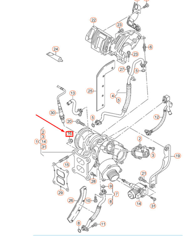 Audi A1 8X turbocharger locknut WHT007210 NEW REAL - Image 4